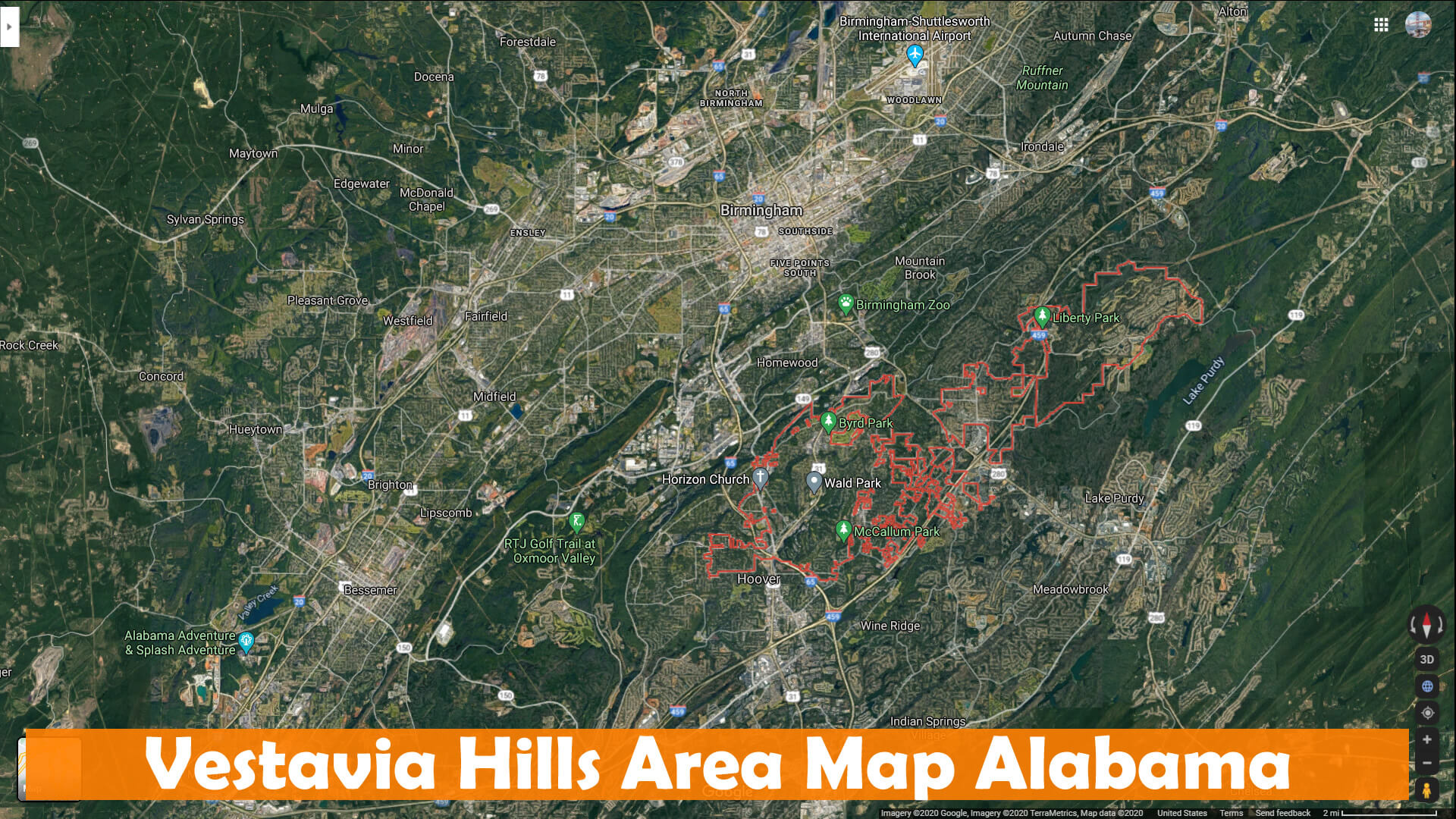 Vestavia Hills Area Map Alabama
